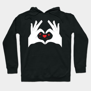 Hands Making Heart Shape Love Sign Language Valentine's Day Hoodie